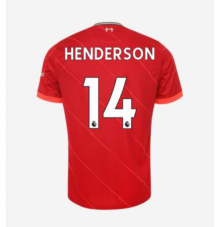 2021/22 Liverpool Home Kit Soccer Jersey with HENDERSON 14 printing